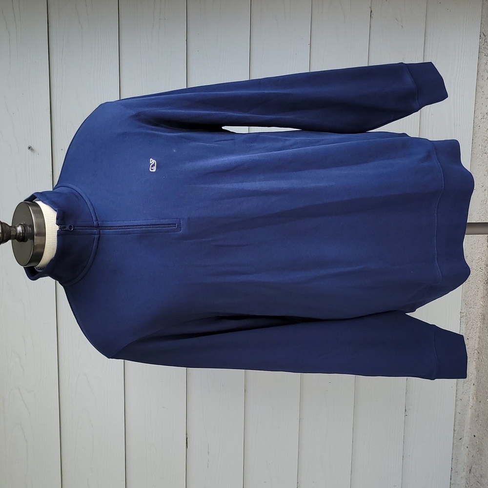 VINEYARD VINES Dark Navyā Blue Pima Cotton Sz L Mens Half Zip Pullover Sweater